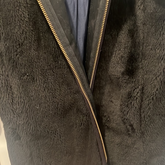 Black faux fur j crew jacket - Picture 3 of 3